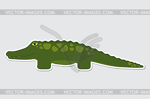 Cartoon crocodile sticker - vector clip art