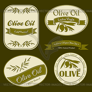 Olive oil vintage labels - vector clipart / vector image