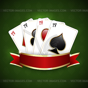 Casino background with playing cards - vector image