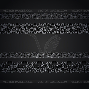 Seamless floral tiling borders - vector image