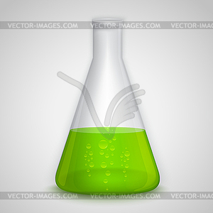Laboratory flask with green liquid - royalty-free vector image