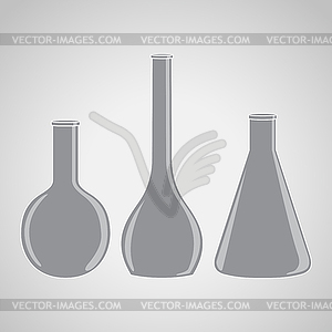 Different laboratory flasks - vector clip art