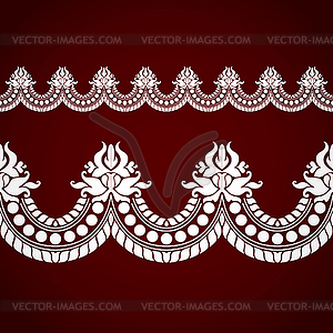 Seamless floral tiling border - vector clipart