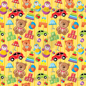 Seamless toys pattern - vector clipart