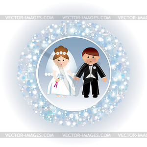 Greeting card with wedding - vector image