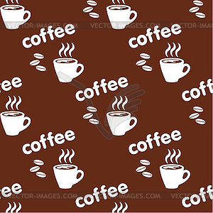 Seamless coffee pattern - vector clipart