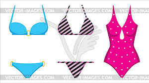 Three swimming suits - vector image