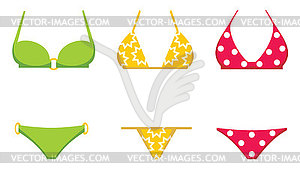 Three swimming suits - vector clipart