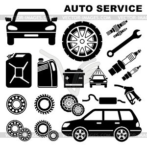 Car repair service icon - vector image