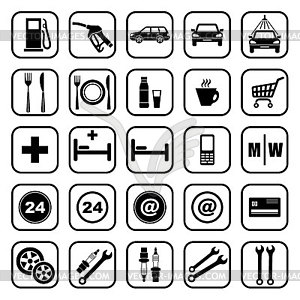 Gas station icons - vector clipart