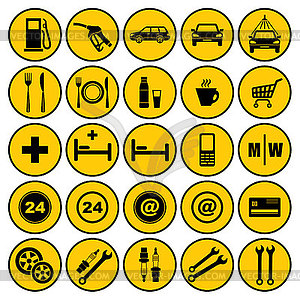 Gas station icons - vector clipart