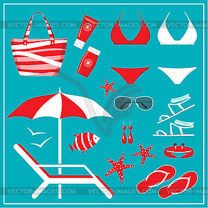 Fashionable set with swimming suit - royalty-free vector image