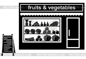 Black icon of shop of fruit - vector EPS clipart