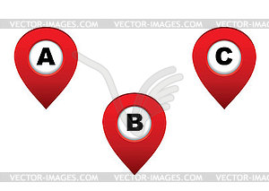 Set of map pointers - vector clip art