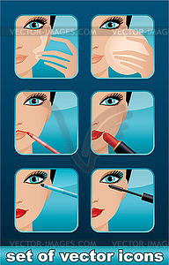 Makeup icons - vector clipart