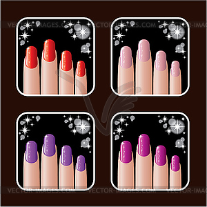 Set of icons of women`s manicure - vector clipart