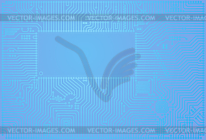 Hi-tech abstract blue circuit board background - vector image
