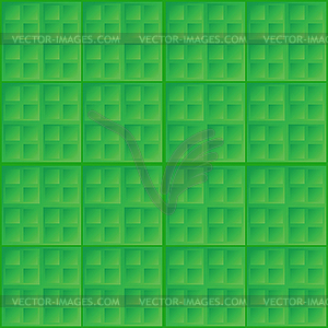 Abstract green seamless pattern - square tiles - vector image
