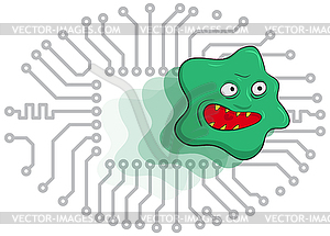 Dangerous computer virus has infected electronics - vector image