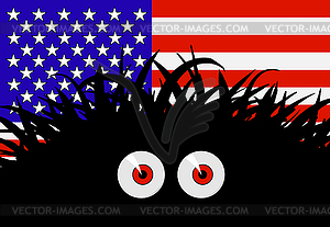 Unknown threat to United States of America - comic - vector clip art