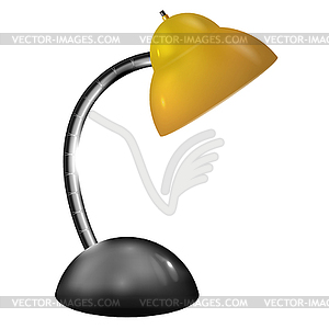 Table lamp with yellow shade - vector clip art