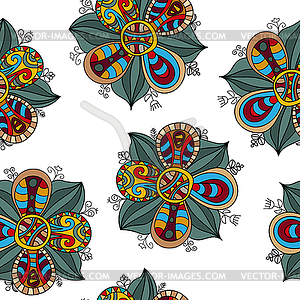 Seamless floral pattern - color vector clipart