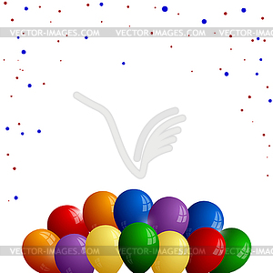 Красочные воздушные шары с конфетти - клипарт в векторном формате