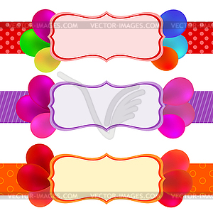 Set of banners with balloons - royalty-free vector clipart