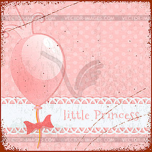 Retro Background Little princess - vector clip art