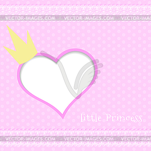 Pink background little princess - vector image