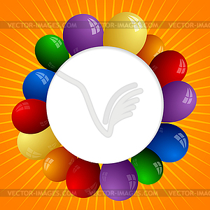 Abstract sunny background with color balloons - vector clip art