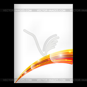 Abstract orange background with curved element - vector clip art