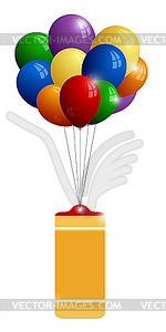 Colorful balloons with banner - vector image