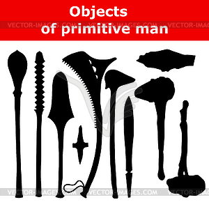 Set of black items ancient people. il - vector clipart / vector image