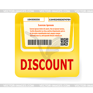 Orange price tag DISCOUNT - vector image