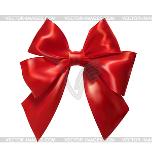 Realistic red bow. Silk ribbon. ill - color vector clipart