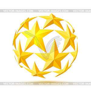 Abstract background with gold stars - vector clipart