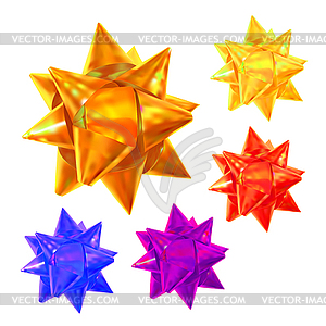 Set of realistic colored bows. Design elements for - vector image