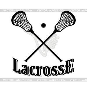 Crossed lacrosse stick and ball - vector image