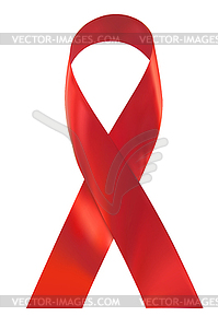 Red silk ribbon isolate - color vector clipart