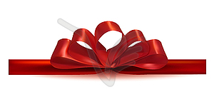 Realistic red bow. Object for design. Vect - vector clip art