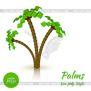 Palm trees in low poly style. i - vector clipart