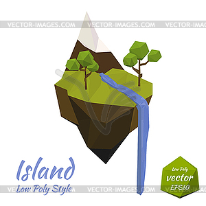 Flying island. Ecological symbol - vector clip art
