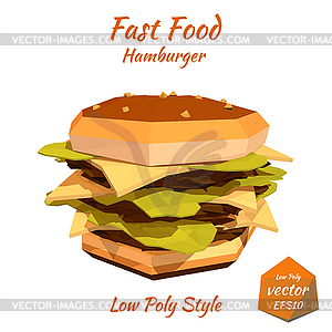 Fast food: big cheeseburger, big hamburger with - vector clipart