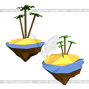 Тропический otsrov с пальмами и море, океан - изображение в формате EPS