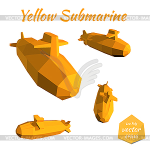 Set submarines . Yellow Submarine. L - vector image