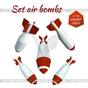 Set low poly bombs - vector clip art