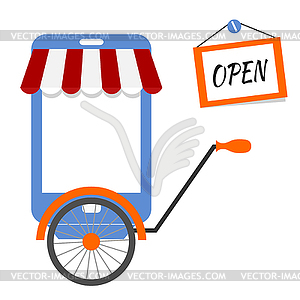 Banner online store cart with buying - vector clip art