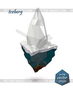 Icon iceberg island . Low poly style - vector image