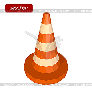 Red traffic cone icon . Icon warnin - vector clip art